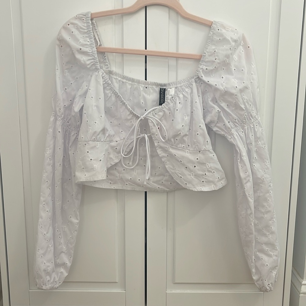H&M white crop top